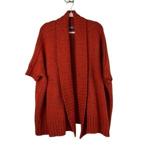 Alice + Olivia Bat Sleeve Pumpkin Autumn Wool Blend Open Front Cardigan Size OS